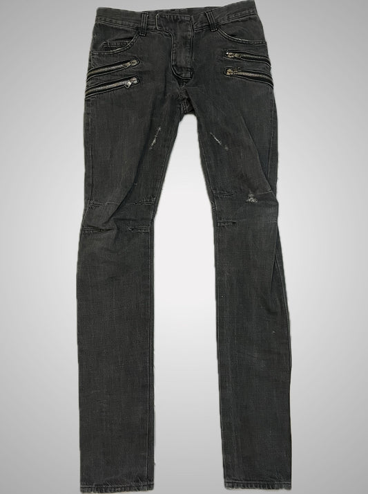 Balmain 2010 6-zip Biker Denim