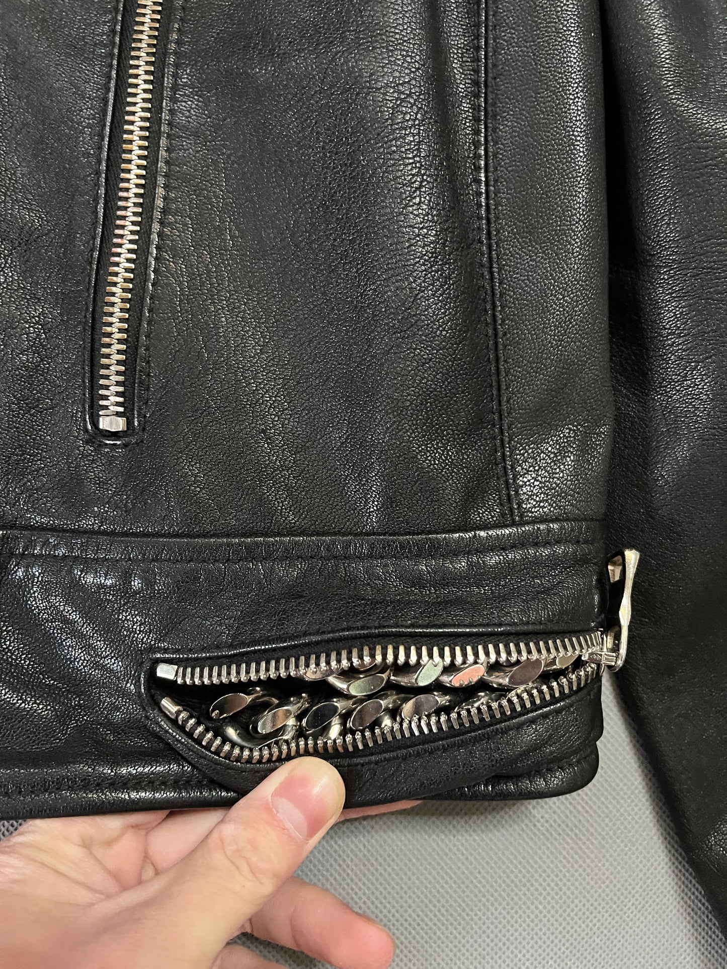 Balmain SS11 Studded Chain Leather Jacket