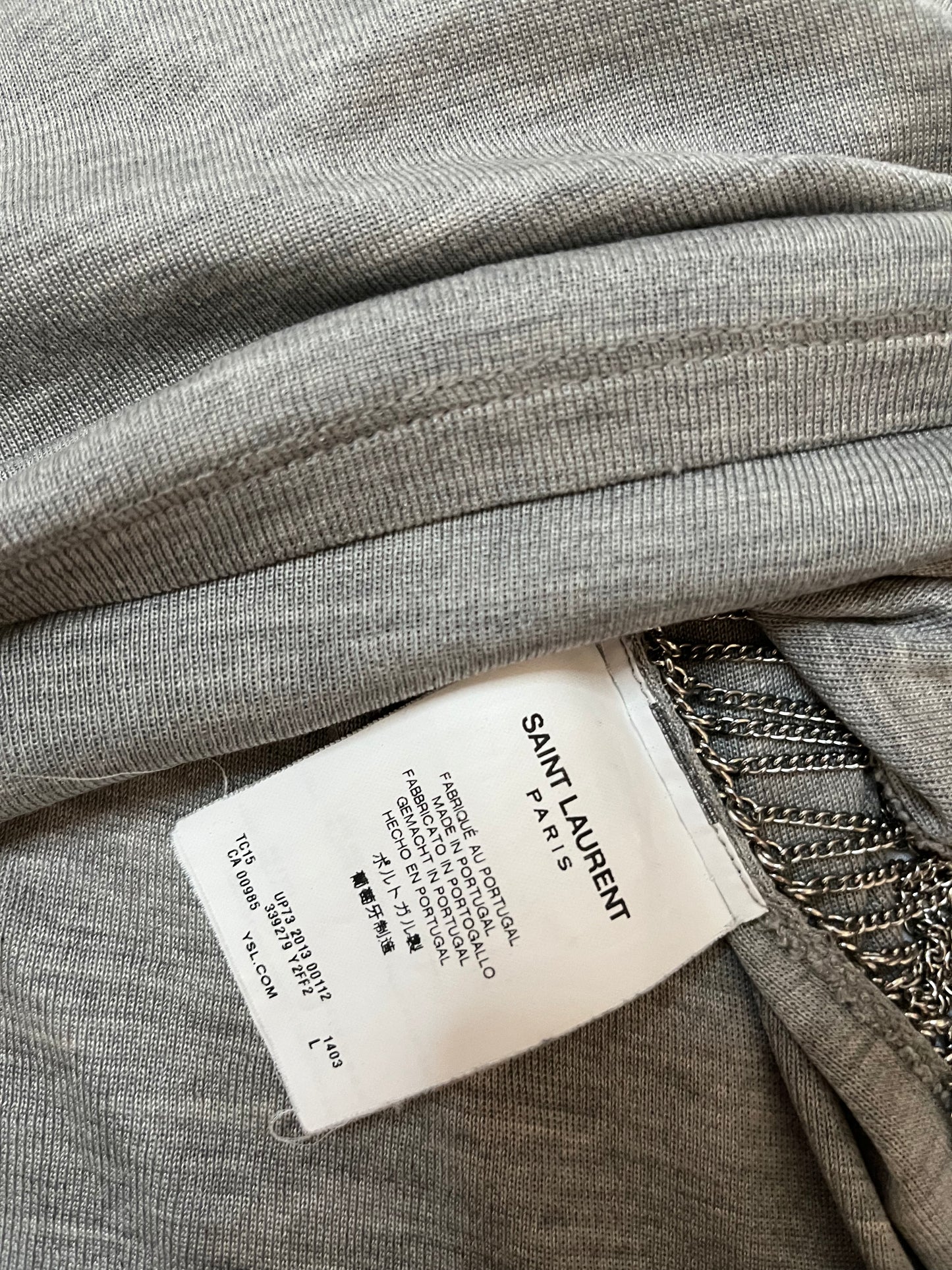 Saint Laurent SS14 Side Chain Silk Tee