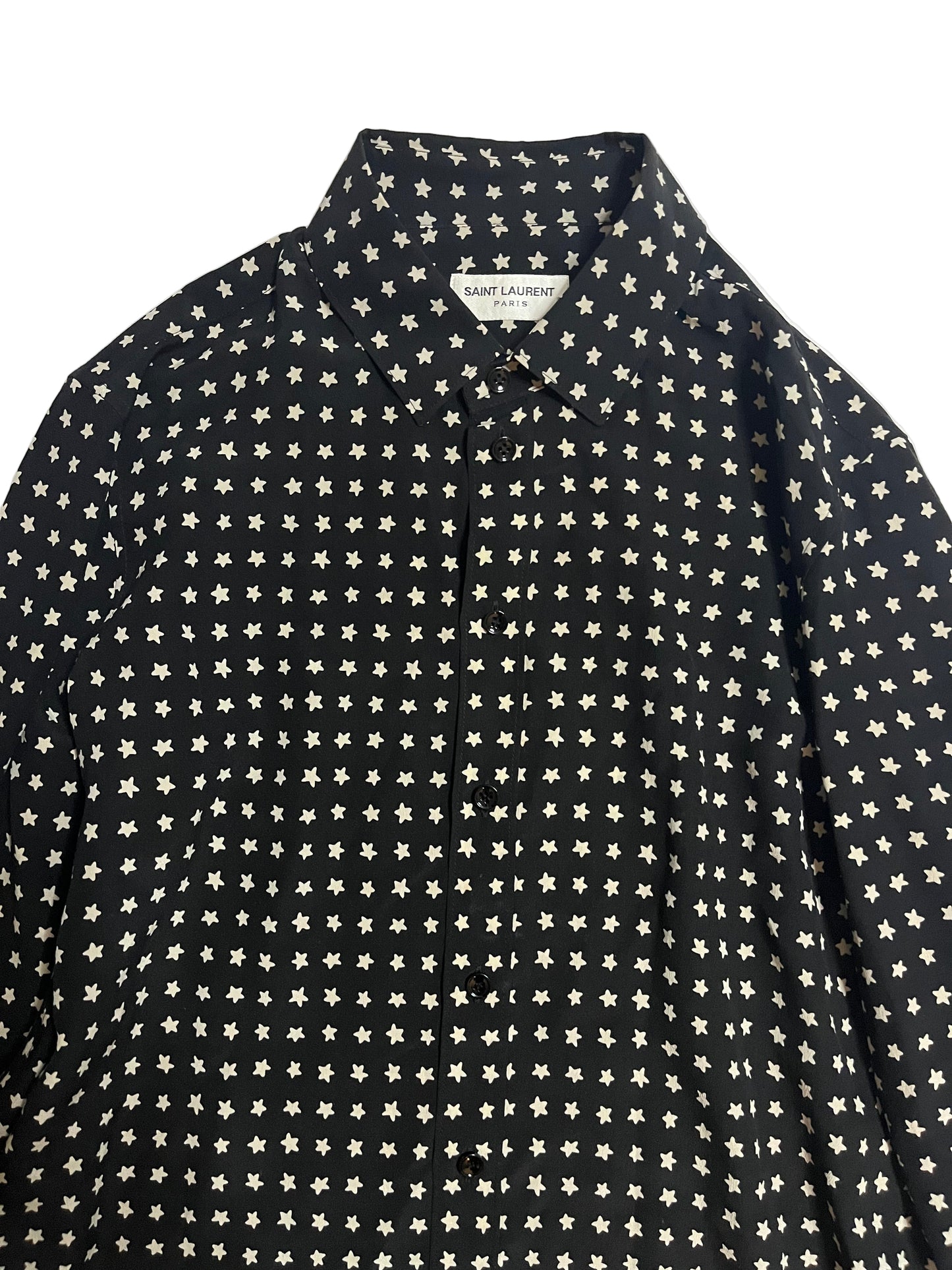 Saint Laurent Paris SS19 Star Silk Shirt