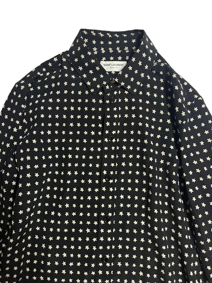 Saint Laurent Paris SS19 Star Silk Shirt