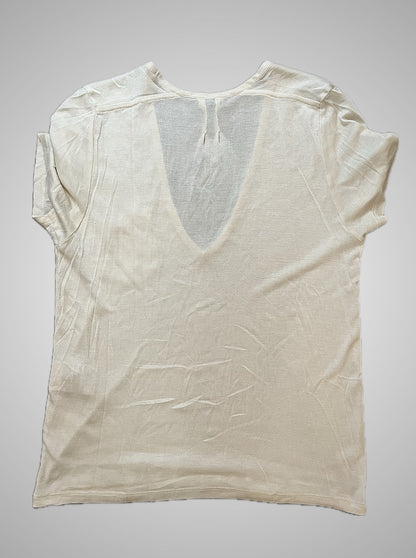 Saint Laurent Paris SS15 Sheer Deep V-neck Tee