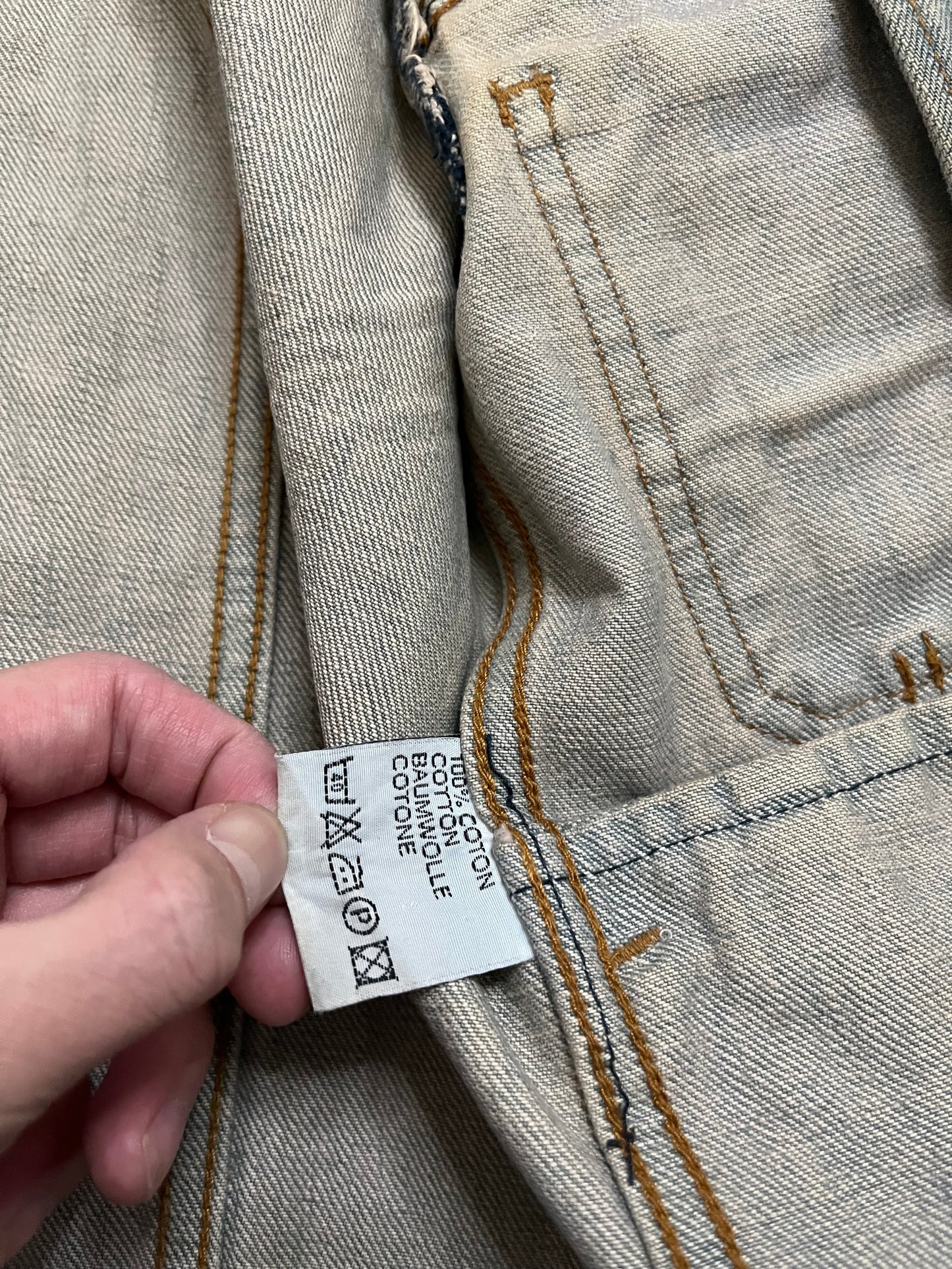 Dior Homme SS04 Strip Waxed Denim Jacket