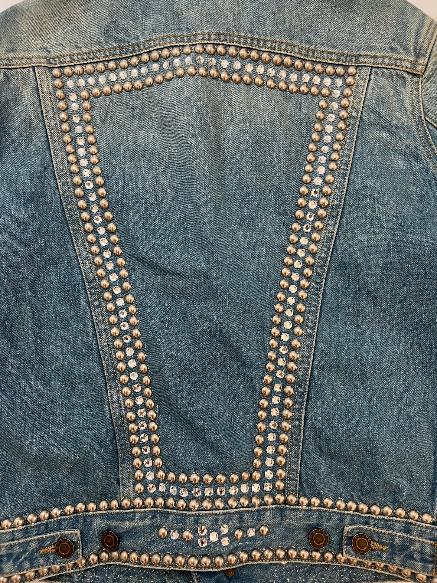 Saint Laurent Paris Studded Denim Jacket