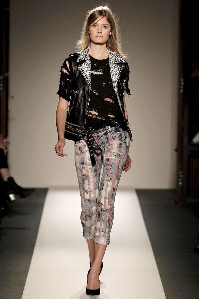 Balmain SS11 White Painted Studded Leather Corset Vest