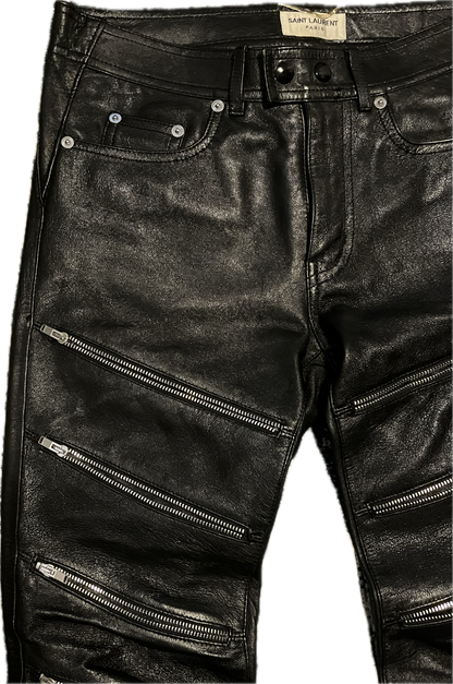 Saint Laurent Paris FW15 Leather Zipper Pants