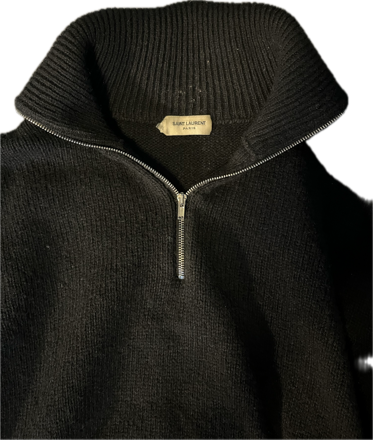 Saint Laurent Paris FW15 Wool Quarter-Zip